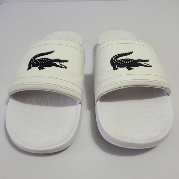 Lacoste Croco Slide Sandals Men’s Size 14 White Black main image 4